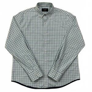 Twillory Glow Mens Green Blue Plaid Long Sleeve Untuckable Shirt Size M-L